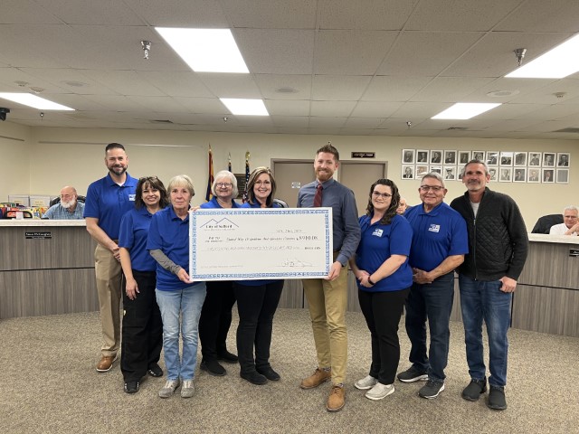 The City of Safford presents UWGGC with a check for their 2022 employee giving campaign and fundraisers.